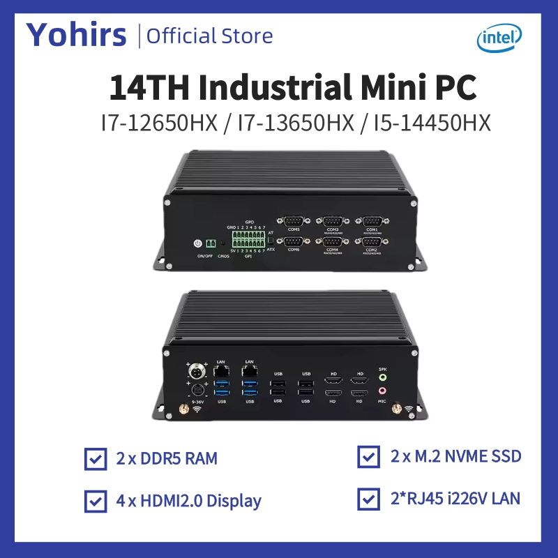 Fanless Industrial Pc Rs485 Core I7 - Mini PC 14. generacji Industrial i5-14450HX