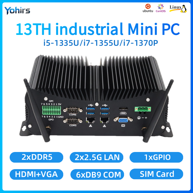 Fanless Industrial Pc Rs485 Core I7 - 13-calowy bezwentylatorowy mini komputer przemysłowy Intel