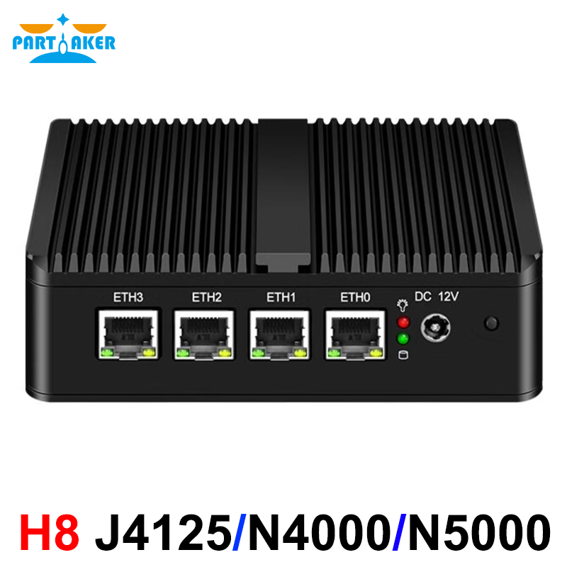 Pfsense Firewall Router 2.5G 4 I226 - Router pfSense Partaker bez wentylatora, Celeron
