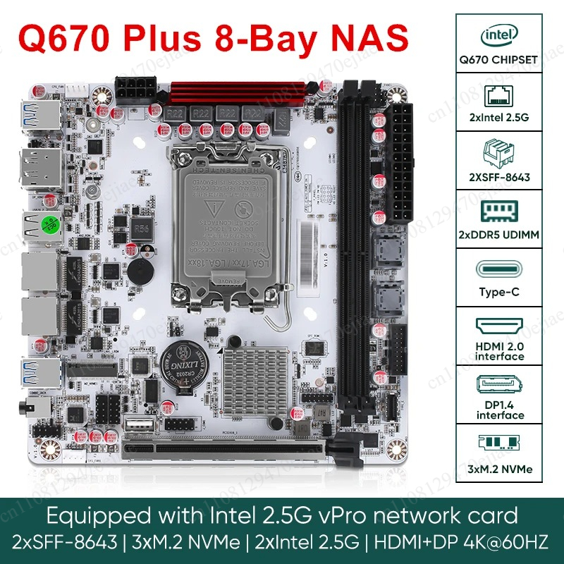 Płyta główna NAS Mini-ITX Q670 – Nas Motherboard 8 Sata Mini Itx recenzja i cena