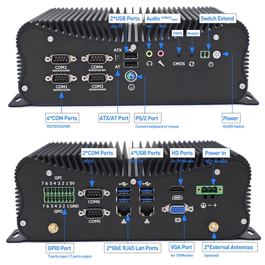 13-calowy bezwentylatorowy min – Fanless Industrial Pc Rs485 Core I7 recenzja i cena