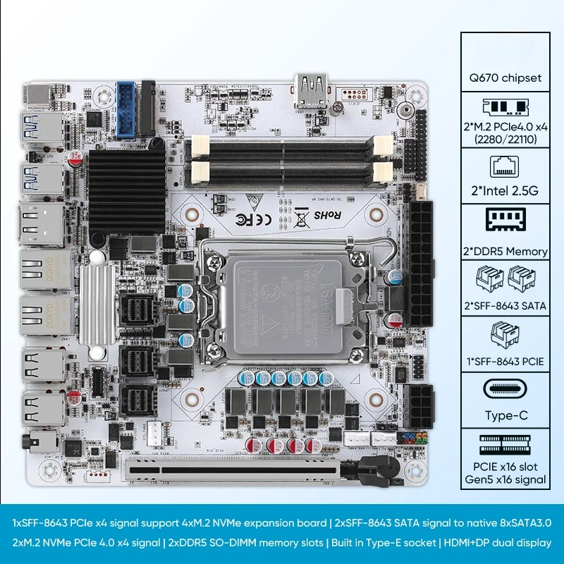 Płyta główna NAS generacji 12/ – Lga1700 Itx Motherboard Ddr5 recenzja i cena