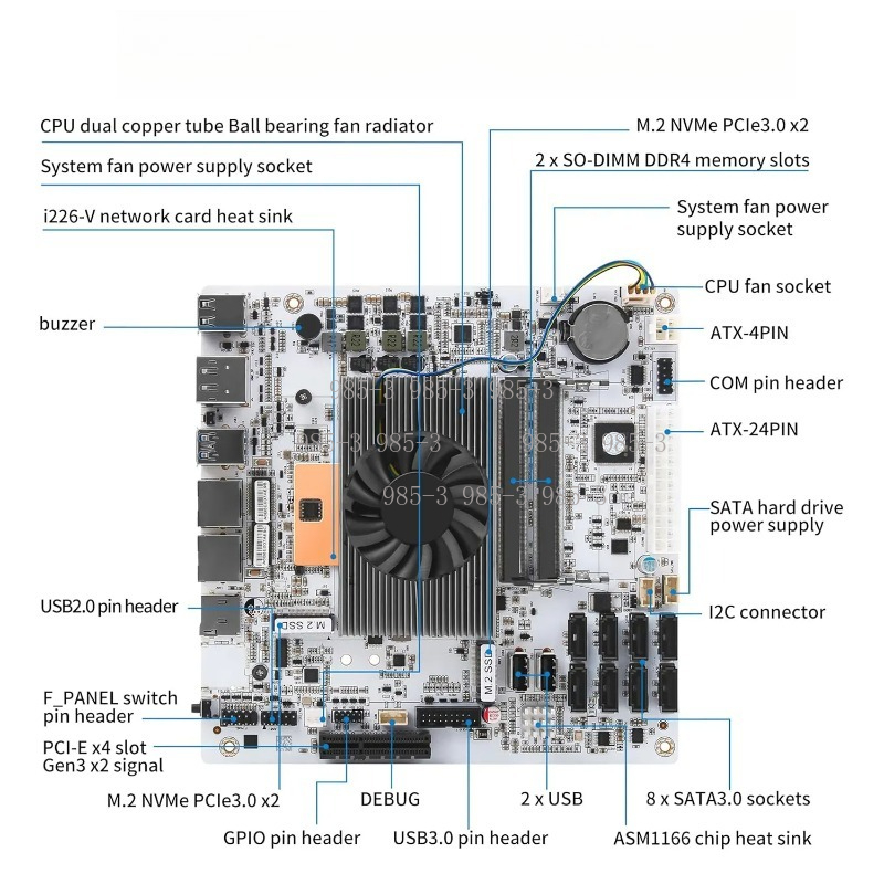 Biała płyta główna Mini-ITX M1 – Nas Motherboard 8 Sata Mini Itx recenzja i cena